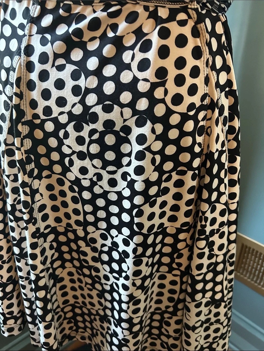 Lapis brand Black and White Polka Dot Women's Skirt - Classic A-Line